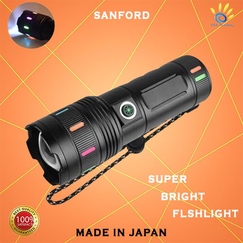 high-power, rechargeable LED flashlight with an aluminum alloy body